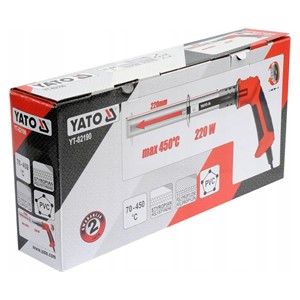 Yato YT-82190 heat gun Heat cutter 450 °C 220 W Orange, Steel
