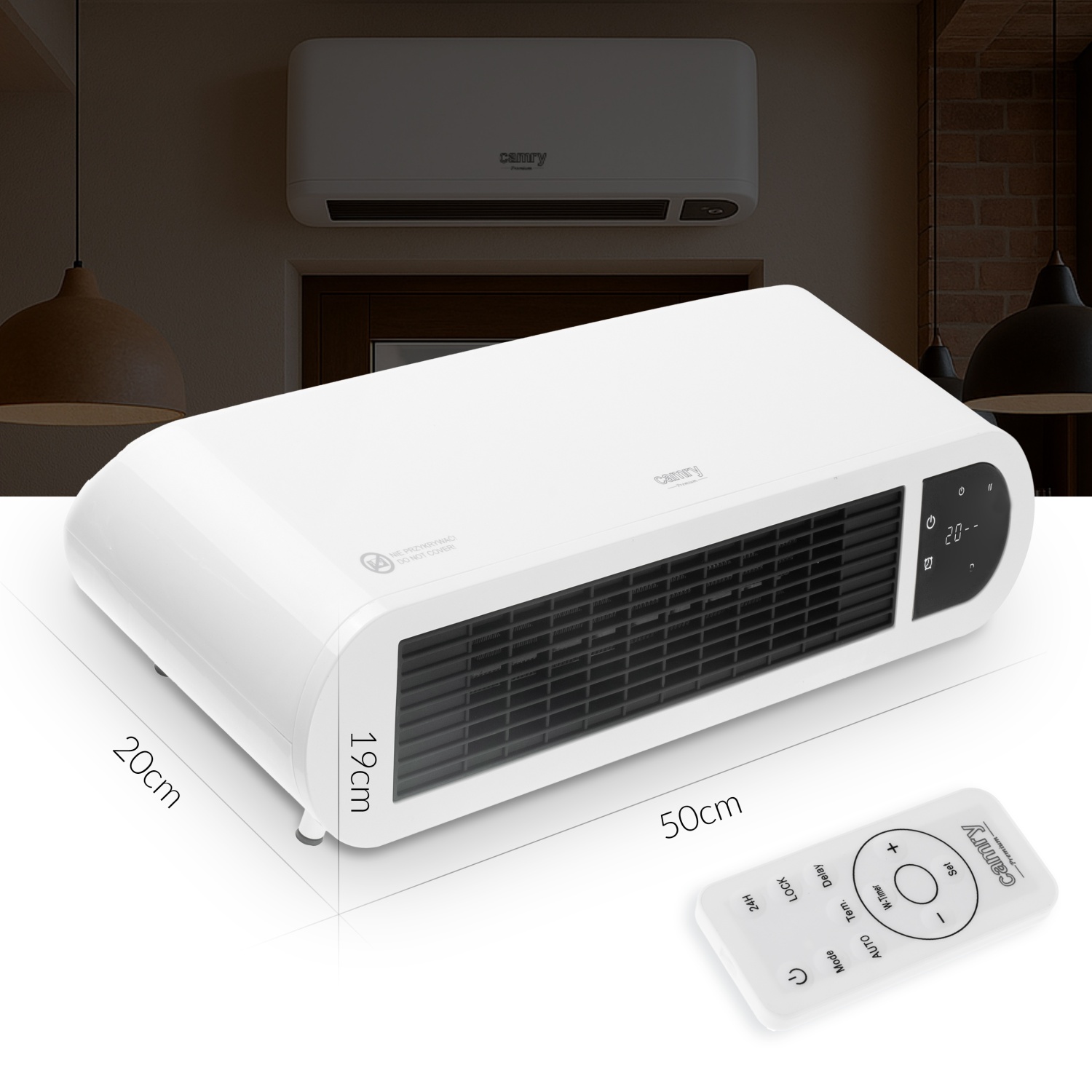 Dimenzije Adler AD 7753 zidne grijalice