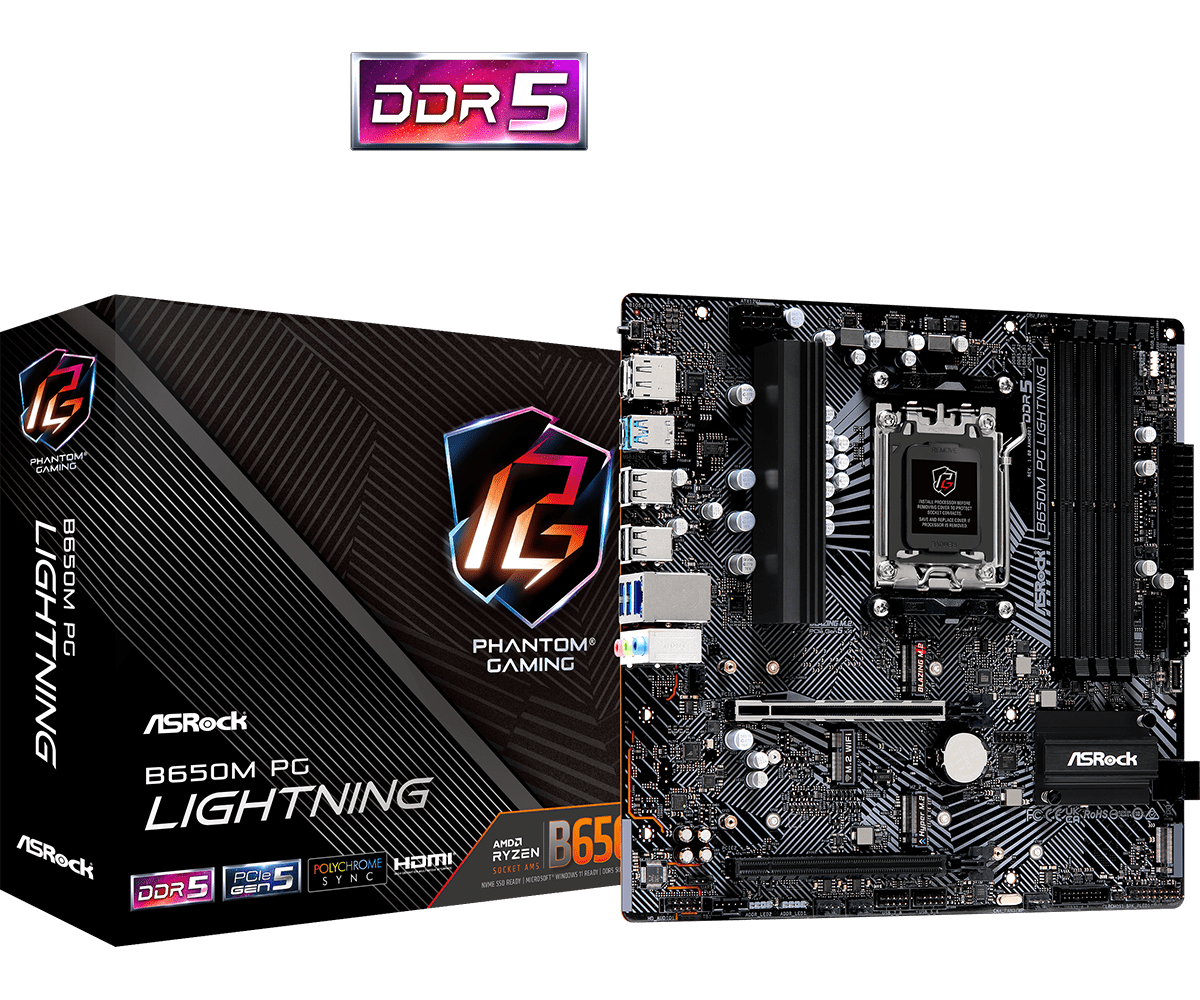 Asrock B650M PG Lightning AMD B650 Socket AM5 micro ATX matična ploča