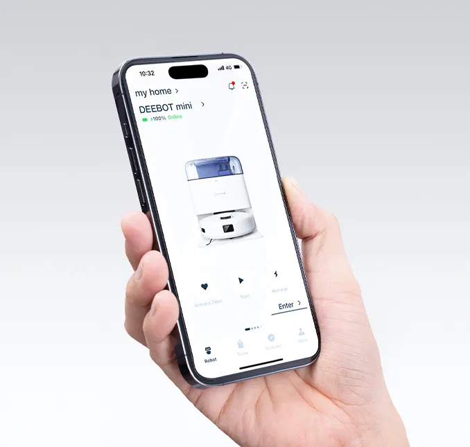 Upravljanje robotskim usisavačem Ecovacs Deebot MINI Blue White putem mobilne aplikacije