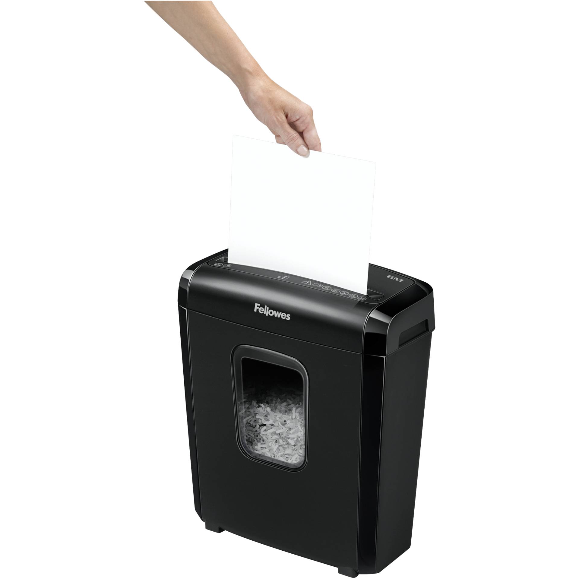 Detalj rezanja dokumenta na sitne čestice kod Fellowes Powershred 6M