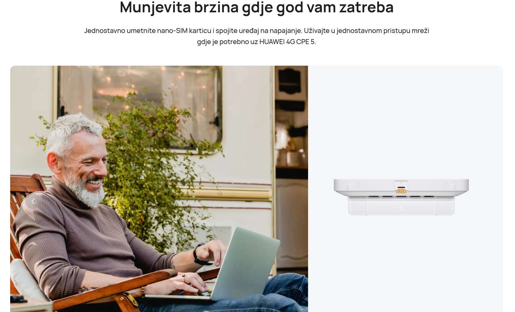 Huawei 4G CPE 5 router korištenje u dnevnom boravku plug and play