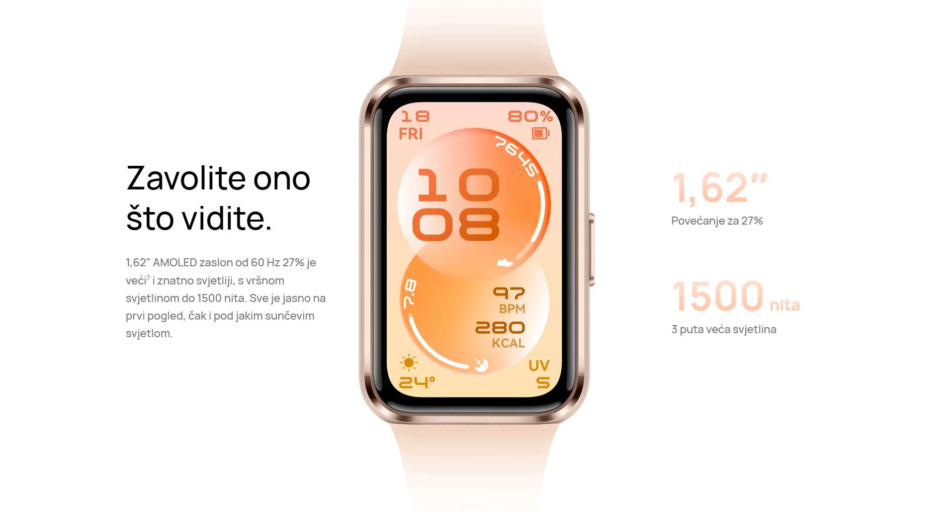 Huawei Band 11 AMOLED zaslon 1.62 inča svjetlina 1500 nita