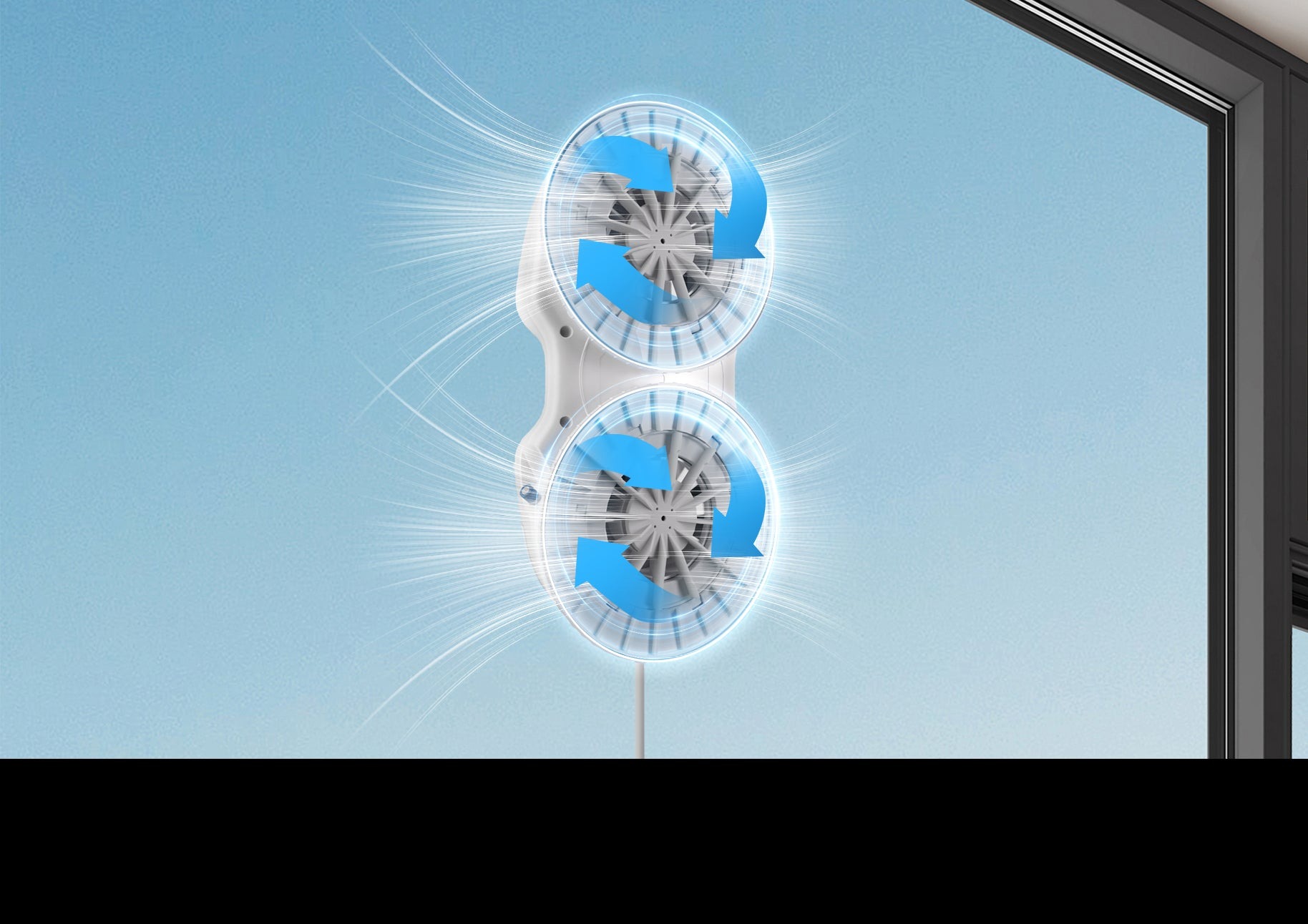 Detalj sustava čišćenja robotskog čistača prozora HUTT C65