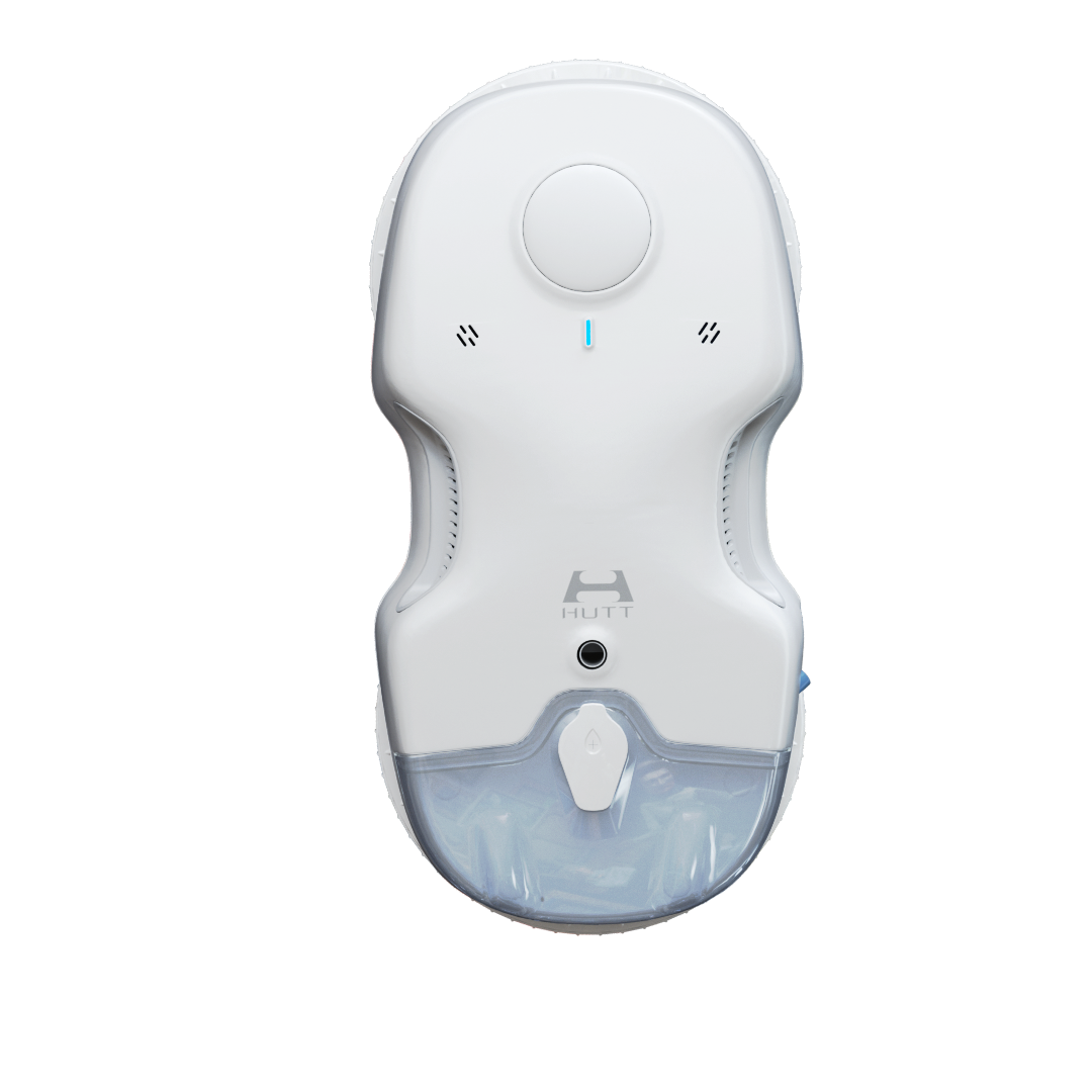 Robotski čistač prozora HUTT C65 bijeli na staklenoj površini