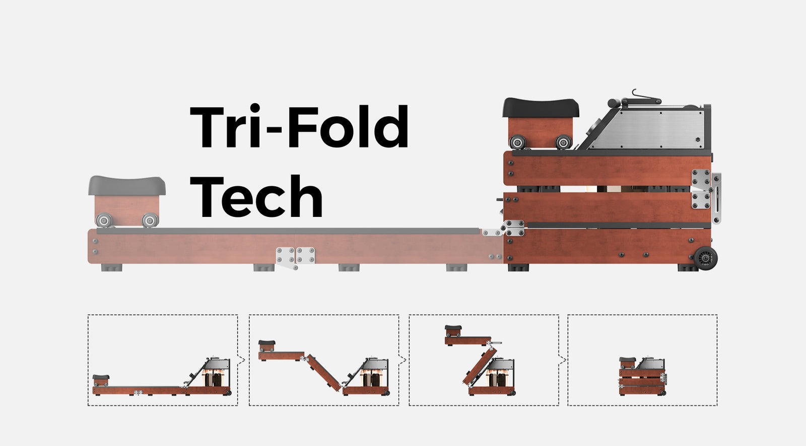 KingSmith WM10 veslački ergometar – trostruko sklopiva sprava za veslanje