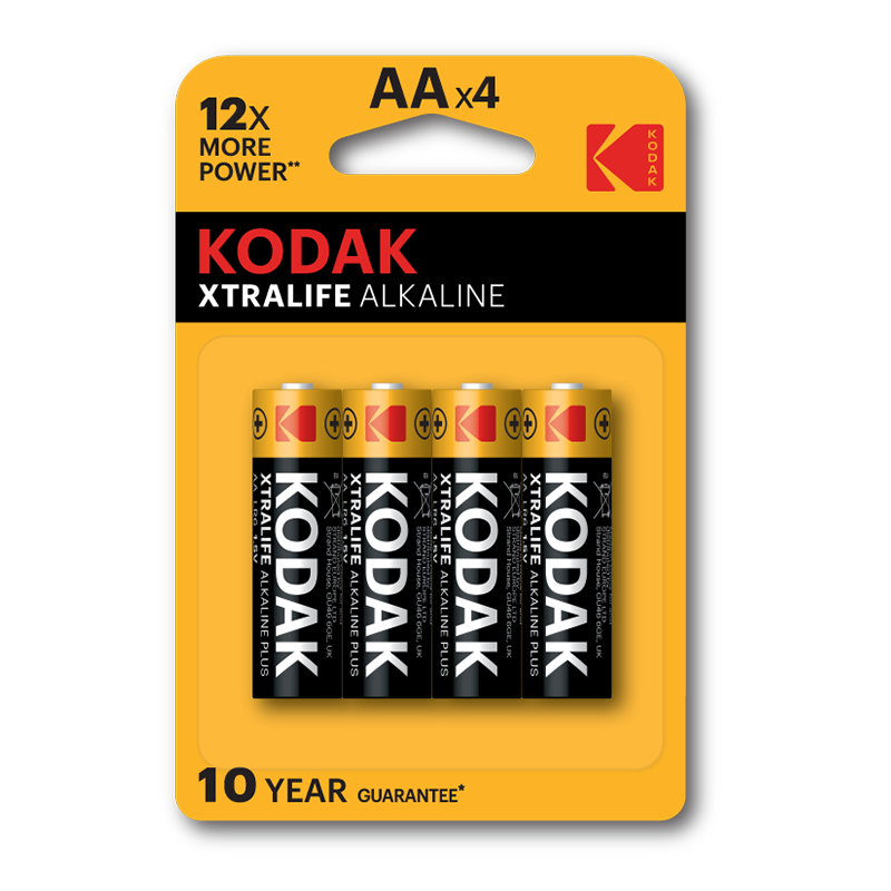 Kodak XTRALIFE AA alkalne baterije 4 kom – pakiranje i izgled baterija