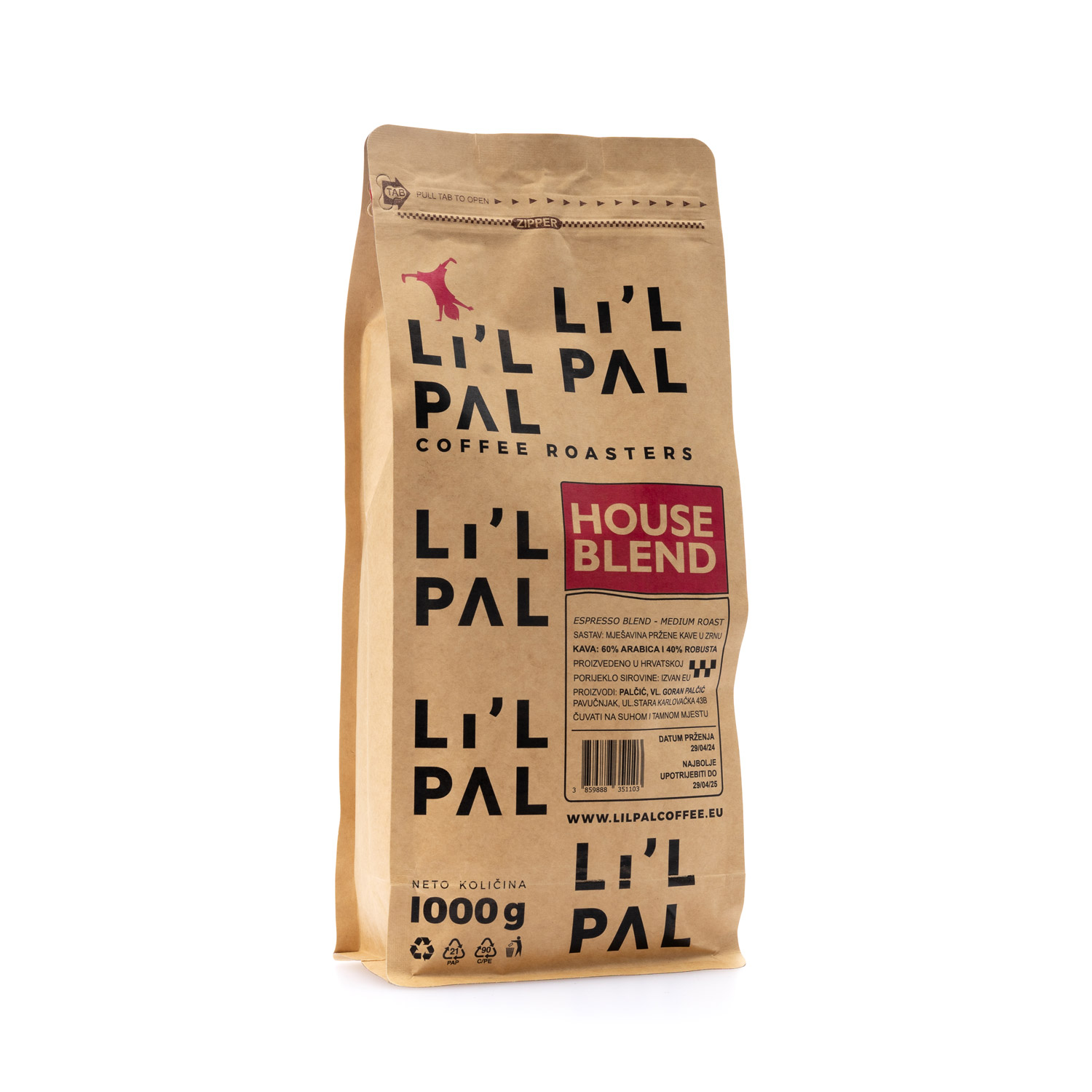 LIL PAL House Blend 1KG espresso kava zrna