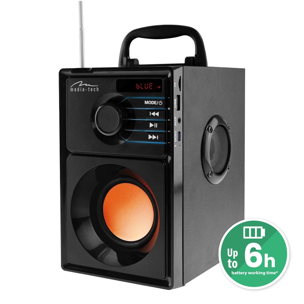 Media-Tech BOOMBOX BT 15 W Stereo portable speaker crne boje