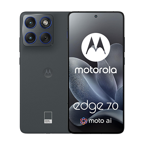 Motorola XT2601-2 Moto Edge 70 5G Gadget Gray – Motorola mobitel, prednja strana sa Super HD pOLED zaslonom