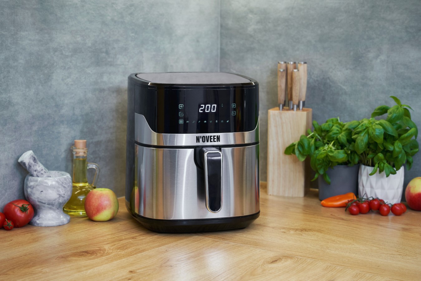 NOVEEN AF550 6.5 l 1600 W air fryer friteza na vrući zrak crno srebrna
