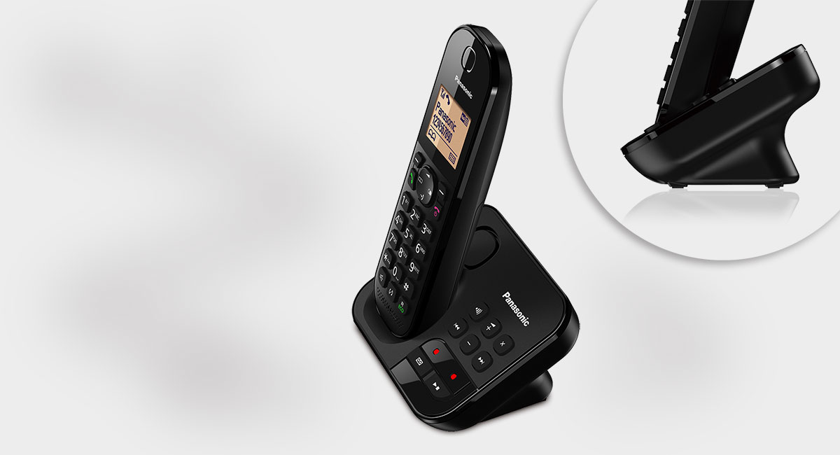 Panasonic KX-TGC422GW bežični telefon s bazom i automatskom sekretaricom – detalj postolja i tipki