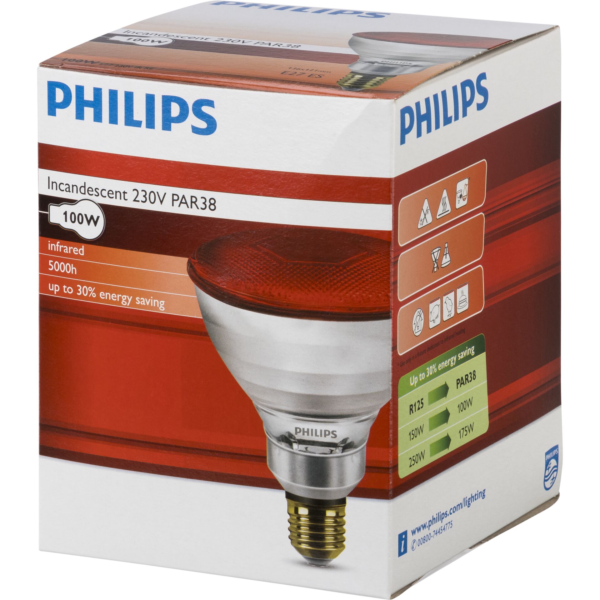 Philips infrared lamp PAR38 IR 100W E27 crvena infracrvena žarulja
