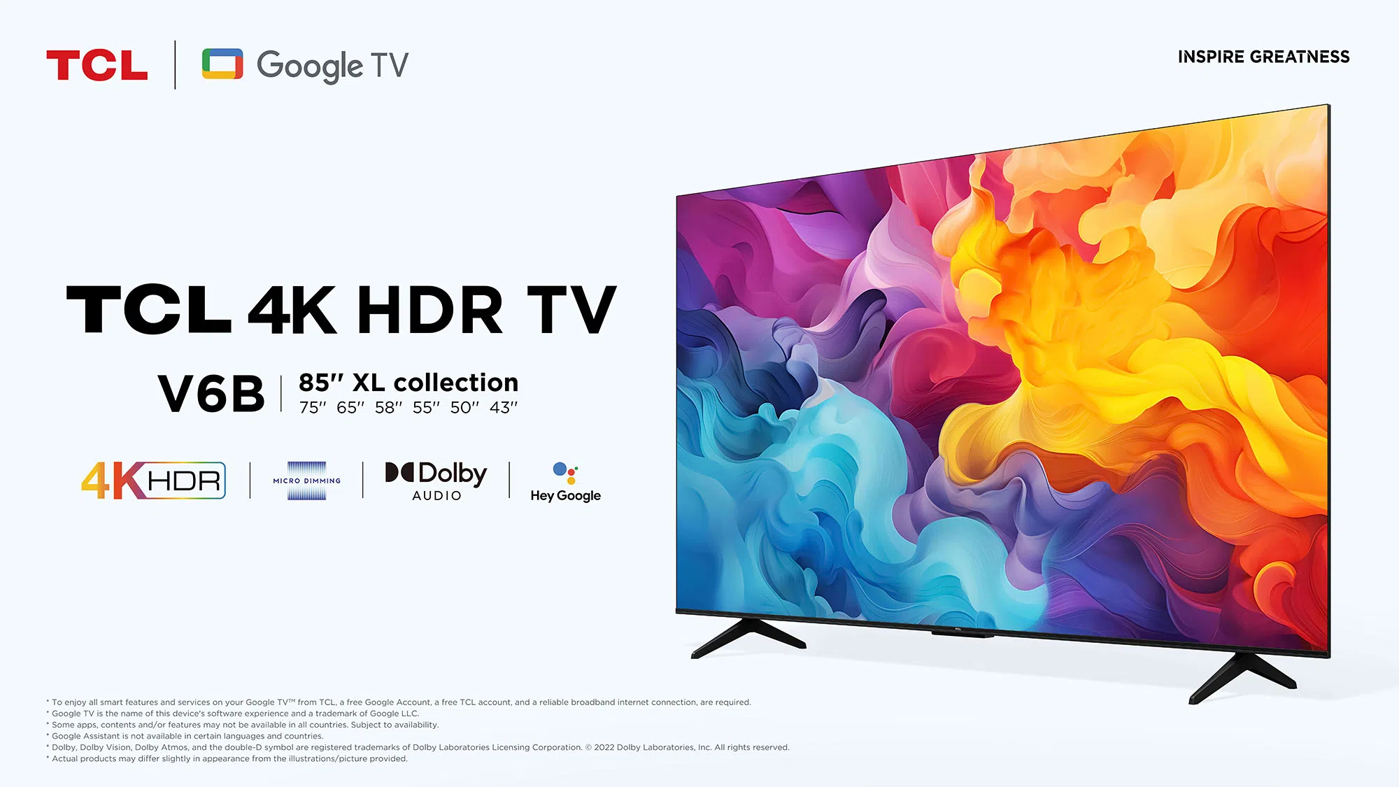 TCL 43V6B LED TV 109 cm 4K UHD Google TV