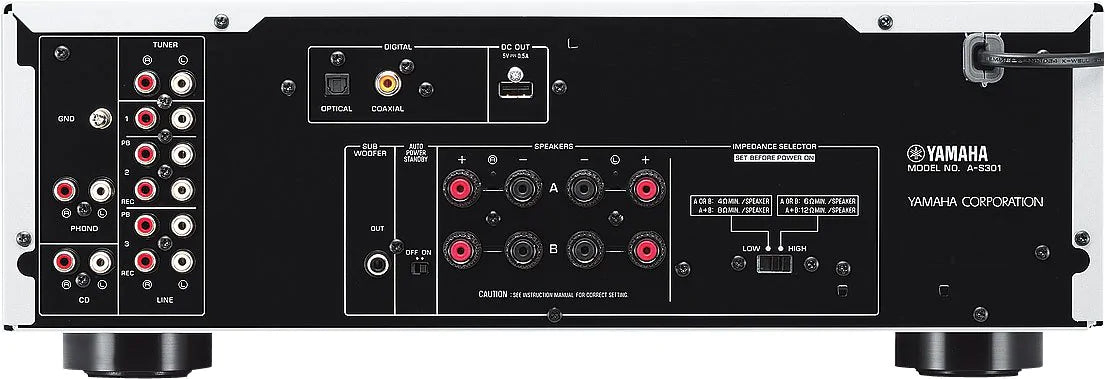 Yamaha A-S301 priključci i stražnja strana