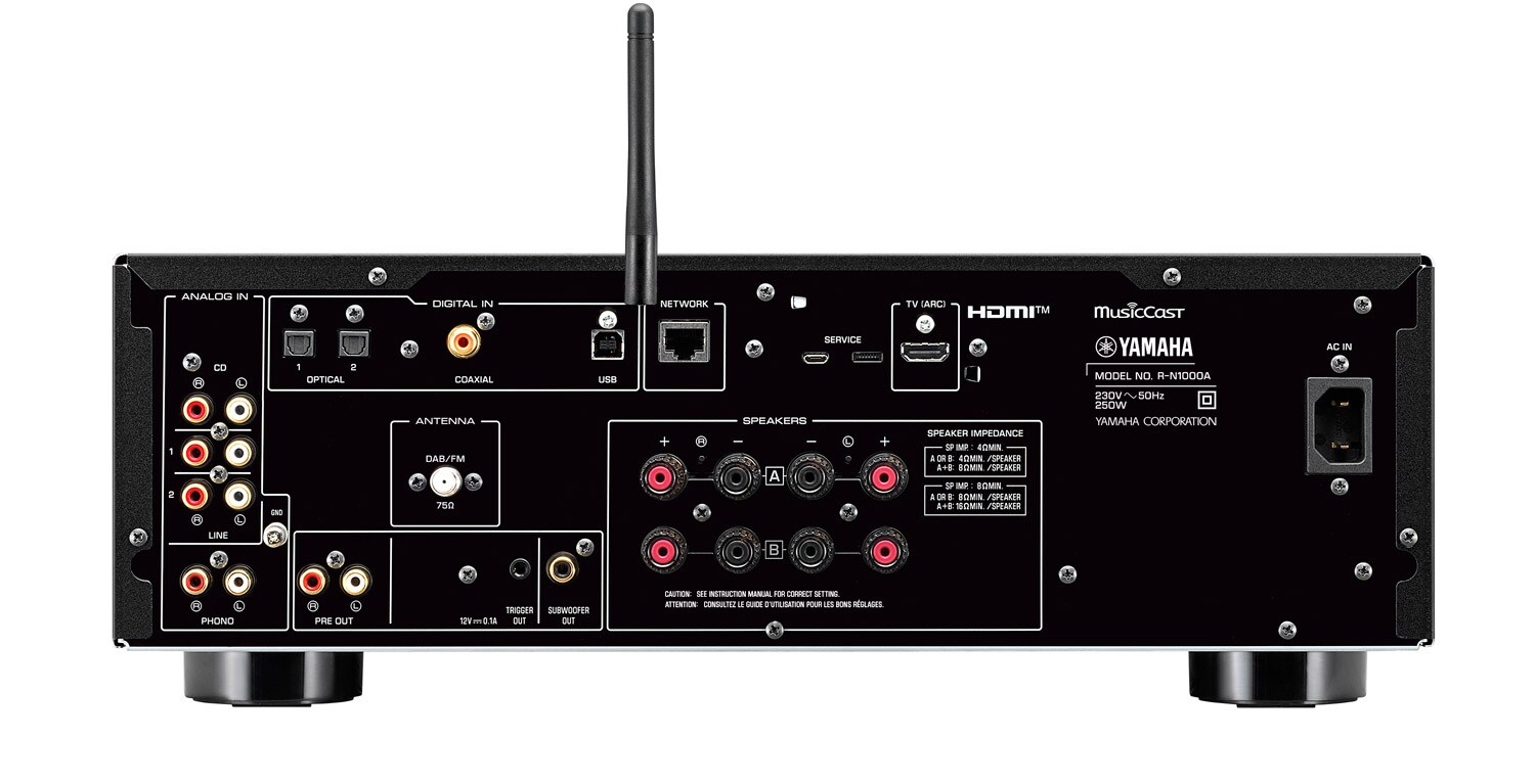 Stražnji panel Yamaha R-N1000A s priključcima