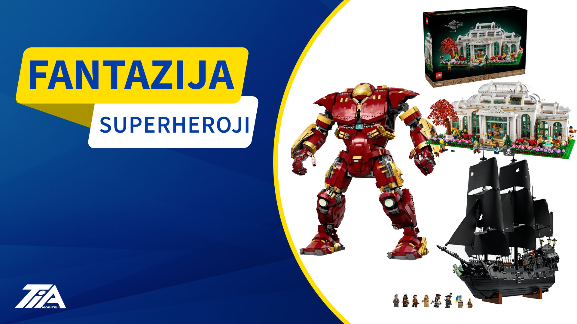 Set raznih lego proizvoda iz njihove premium serije s najskupljim cijemama. Marvel, Pirati s Kariba i setovi botaničkih vrtova.